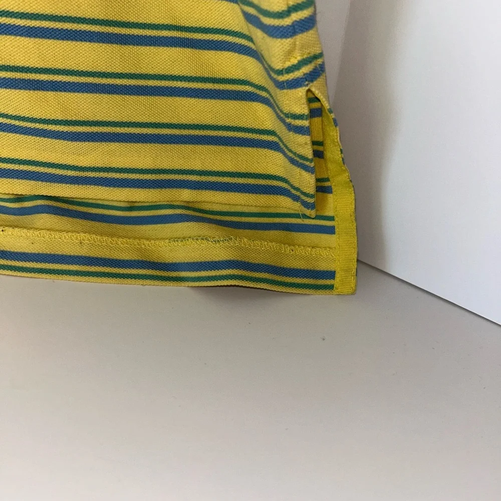 Polo Ralph Lauren Golf men’s Pima Cotton, yellow, blue stripe‎ golf polo size XL